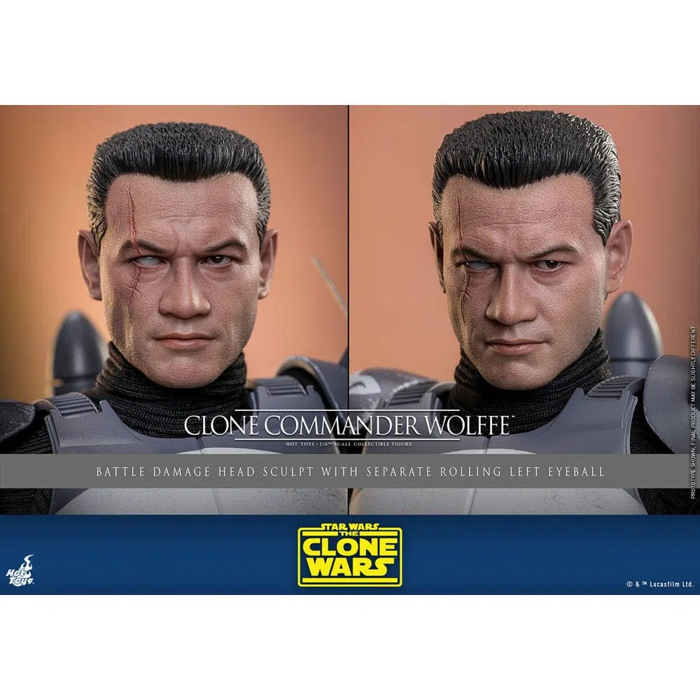 Star Wars: The Clone Wars: Clone Commander Wolffe: 1/6th - Hot Toys Action Figures