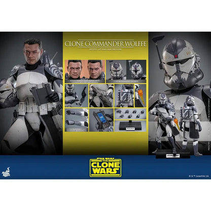 Star Wars: The Clone Wars: Clone Commander Wolffe: 1/6th - Hot Toys Action Figures