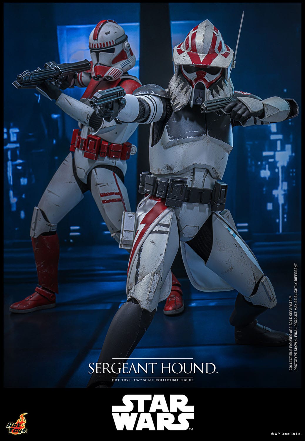 Star Wars: The Clone Wars: Sergeant Hound: 1/6th - Hot Toys Action Figures