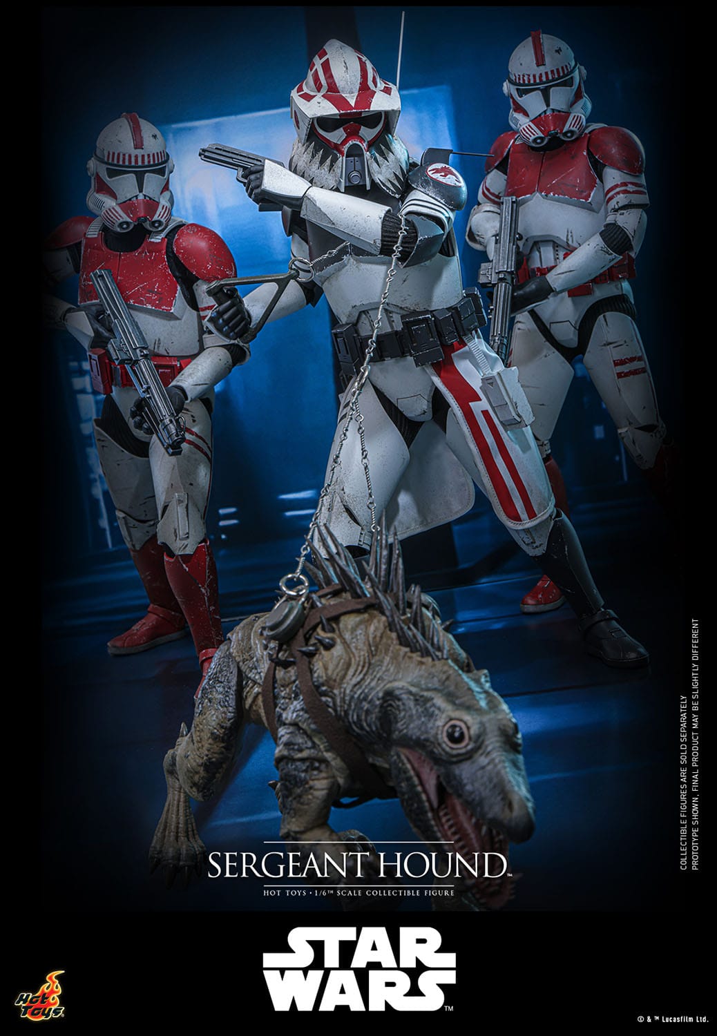Star Wars: The Clone Wars: Sergeant Hound: 1/6th - Hot Toys Action Figures