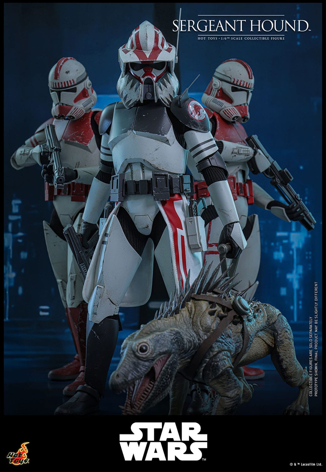 Star Wars: The Clone Wars: Sergeant Hound: 1/6th - Hot Toys Action Figures