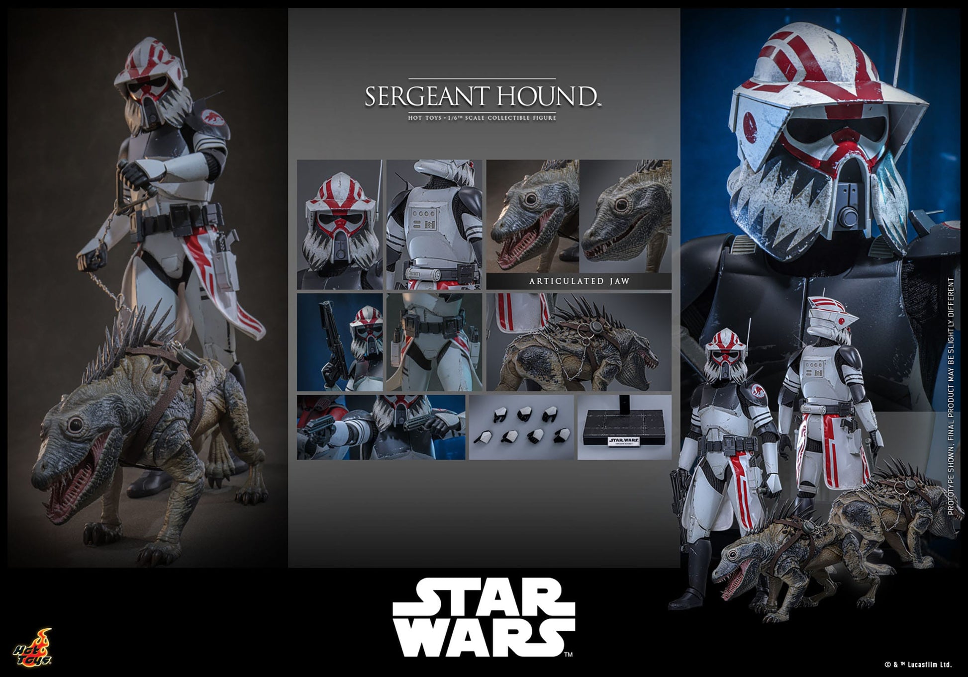 Star Wars: The Clone Wars: Sergeant Hound: 1/6th Scale Action Figure - Hot Toys Action Figure
