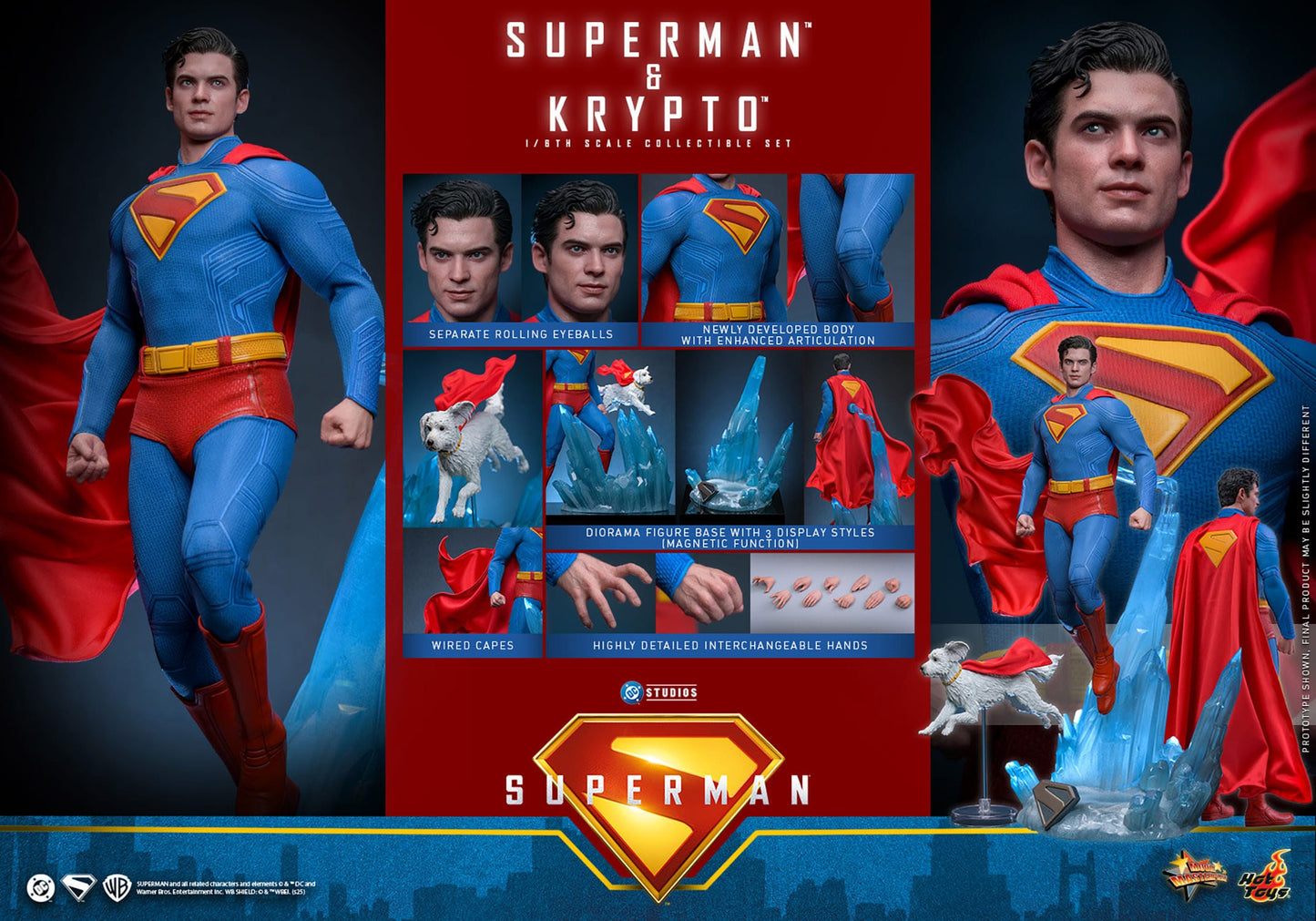 Superman (2025): Superman & Krypto: 1/6th - Hot Toys Action Figures