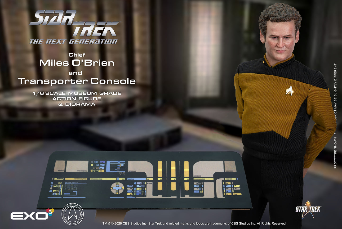 Star Trek: The Next Generation Chief Miles O'Brien & Transporter Console 1/6 Scale Action Figure and Diorama Set - EXO-6 Action Figures