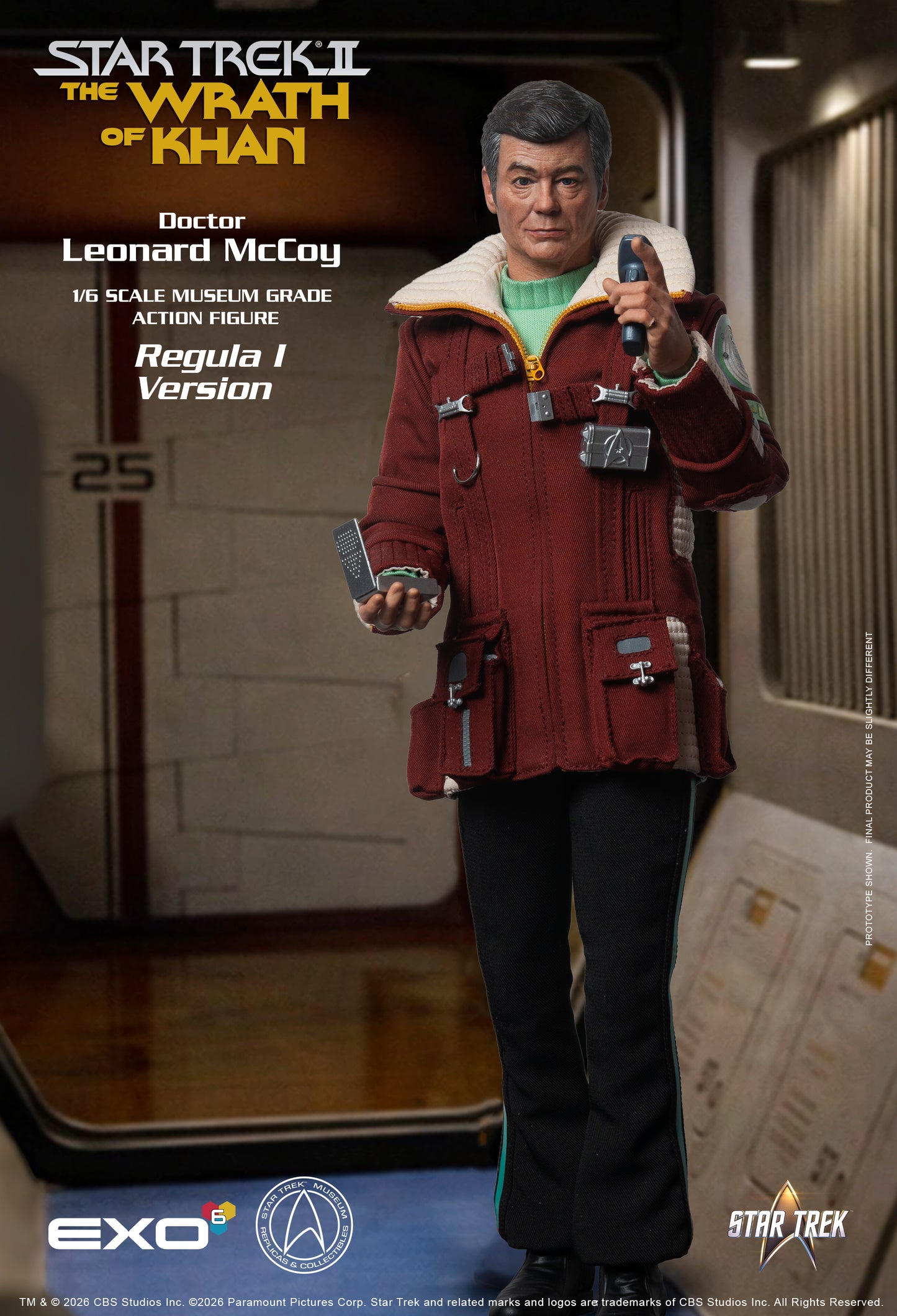 Star Trek: The Wrath of Khan Dr. Leonard McCoy (Regula I Ver.) 1/6 Scale Action Figure - EXO-6 Action Figures