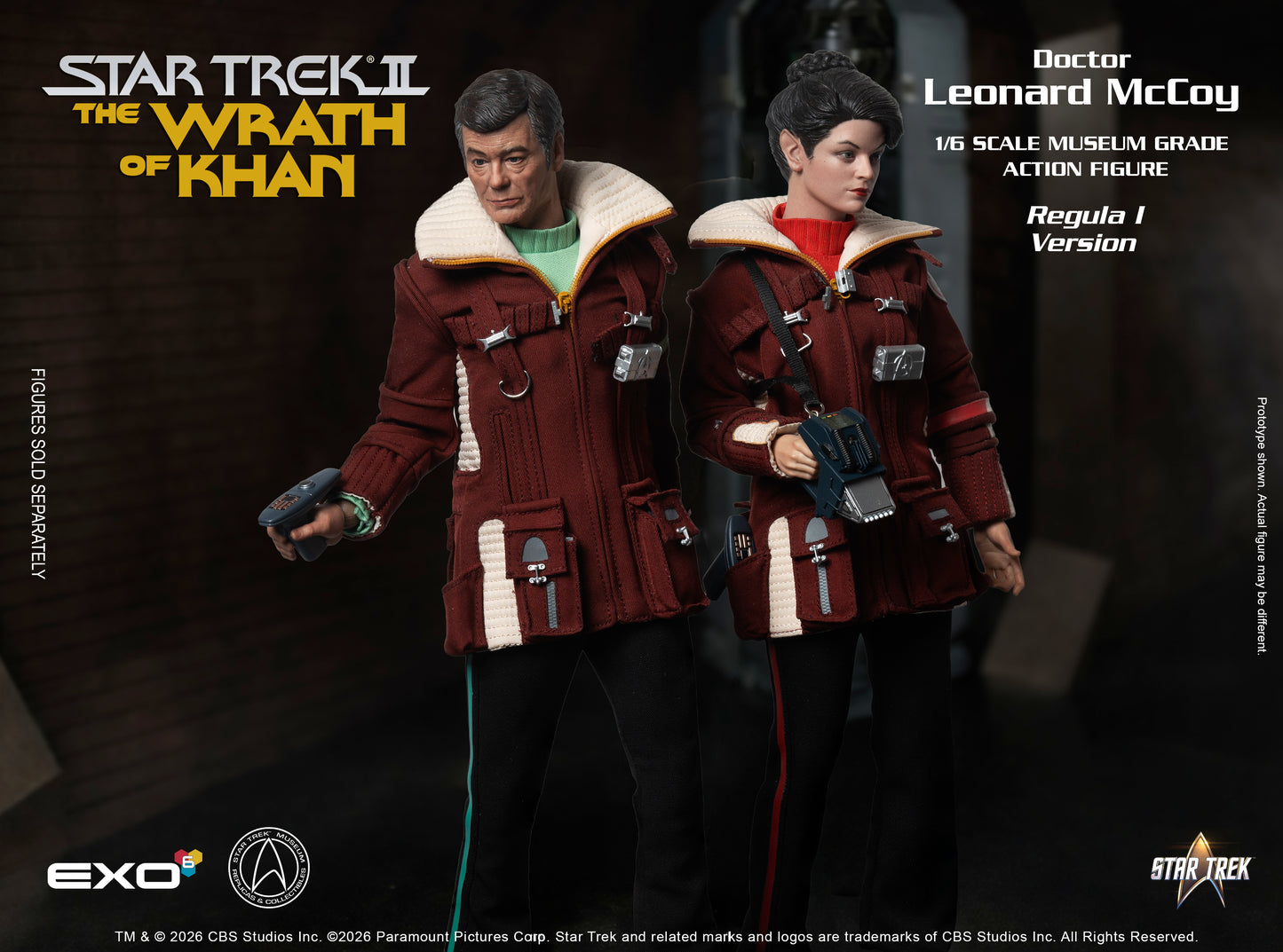Star Trek: The Wrath of Khan Dr. Leonard McCoy (Regula I Ver.) 1/6 Scale Action Figure - EXO-6 Action Figures