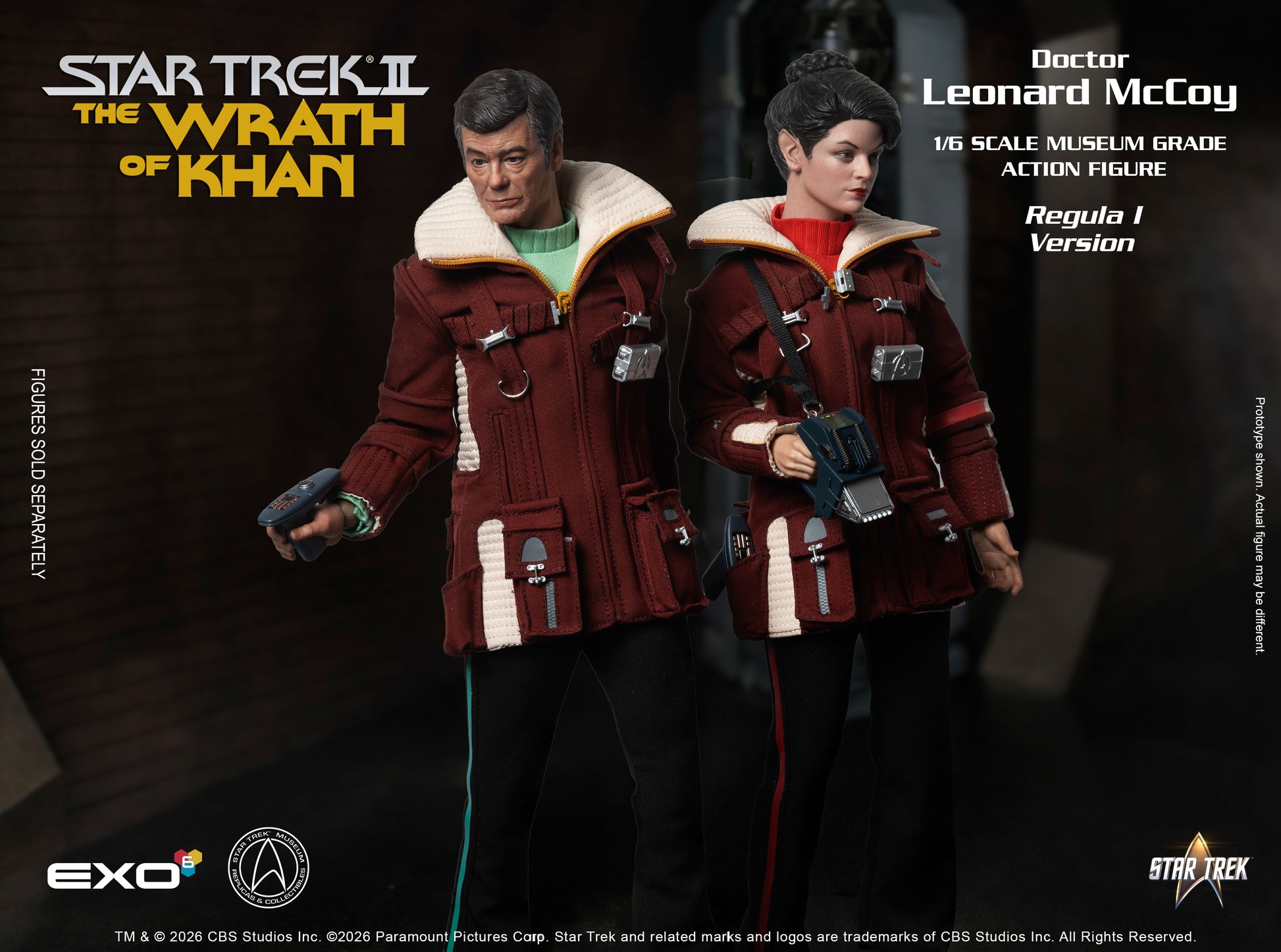 Star Trek: The Wrath of Khan Dr. Leonard McCoy (Regula I Ver.) 1/6 Scale Action Figure - EXO-6 Action Figures