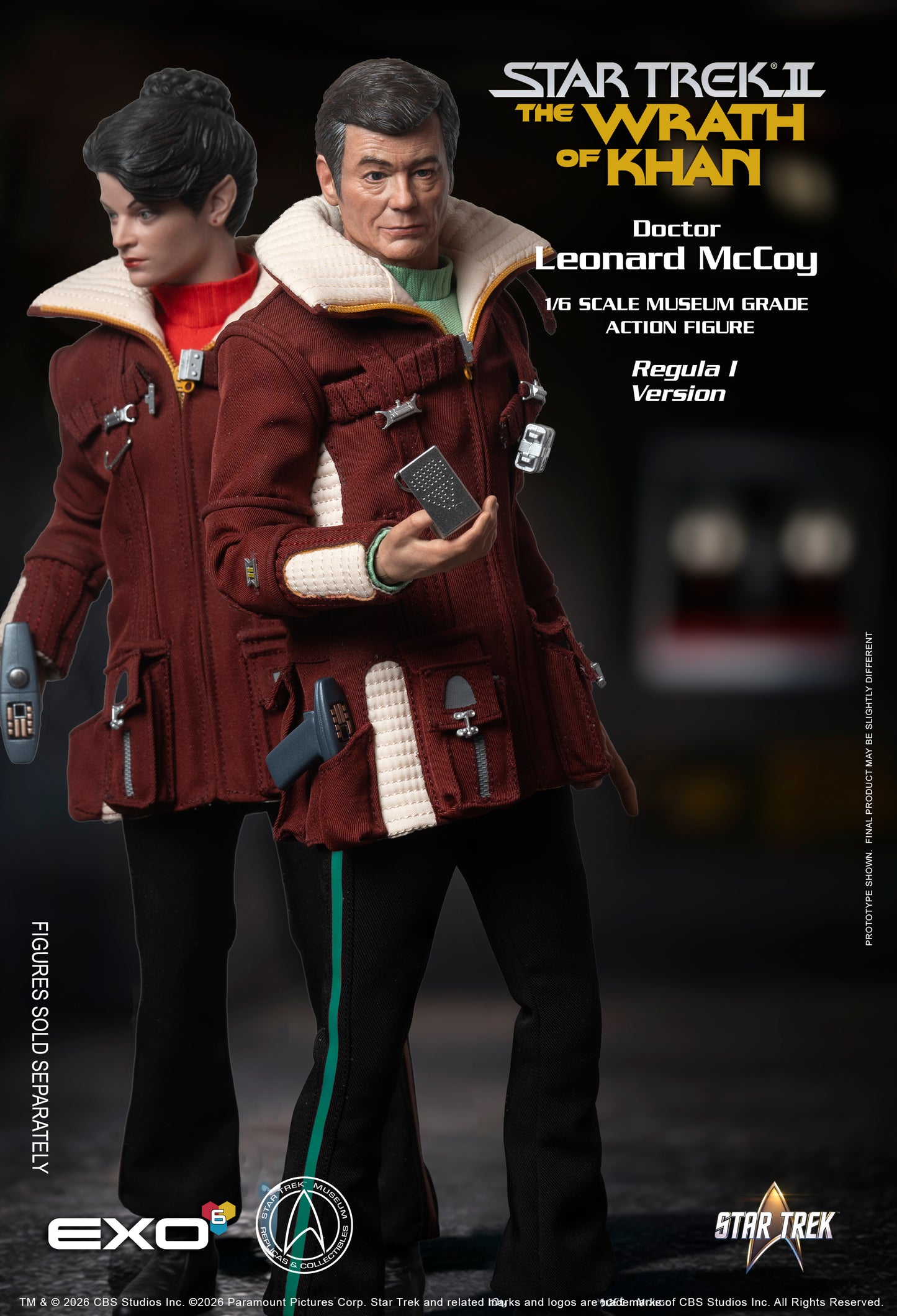 Star Trek: The Wrath of Khan Dr. Leonard McCoy (Regula I Ver.) 1/6 Scale Action Figure - EXO-6 Action Figures