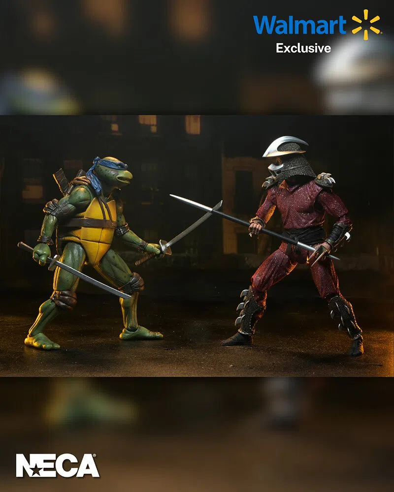 Teenage Mutant Ninja Turtles: 1990 Movie: Rooftop Battle: Shredder vs Leo: 7" Action Figure Set by Neca – Action Figure, [scale], UK stockist Planet Action Figures