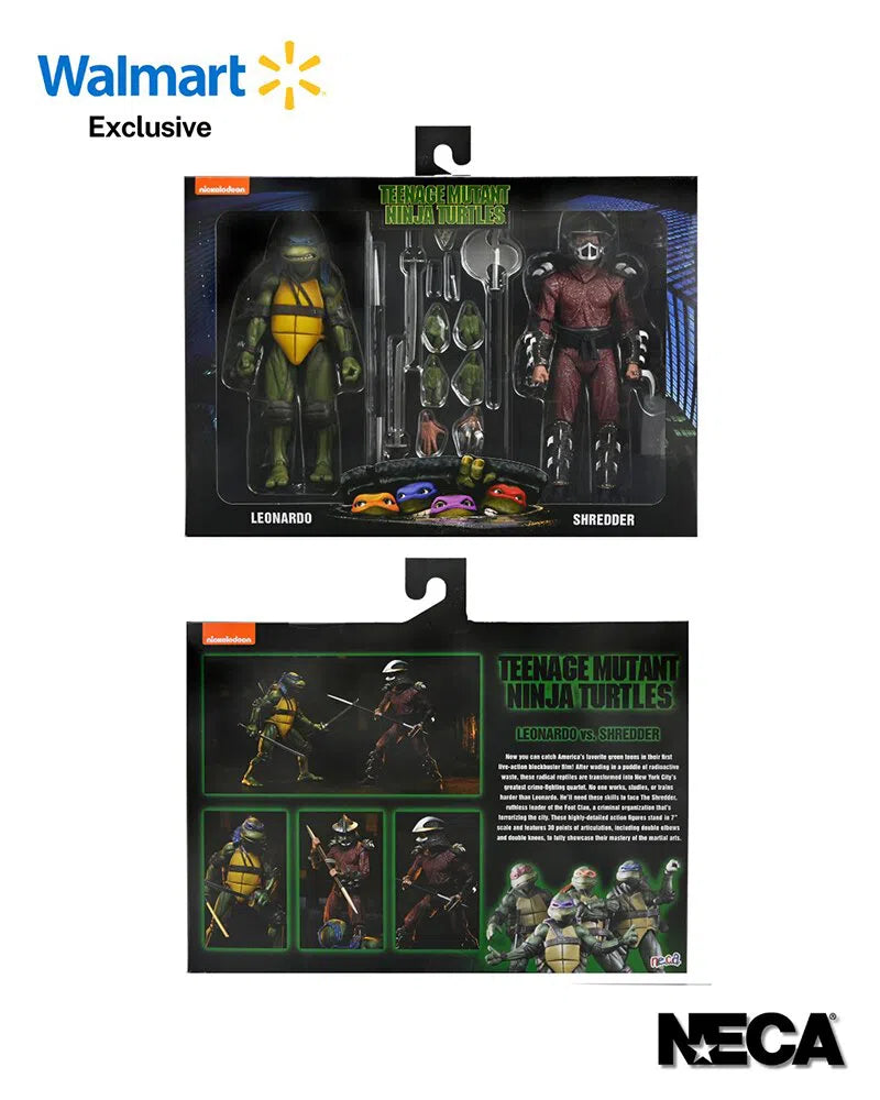 Teenage Mutant Ninja Turtles: 1990 Movie: Rooftop Battle: Shredder vs Leo: 7" Action Figure Set by Neca – Action Figure, [scale], UK stockist Planet Action Figures