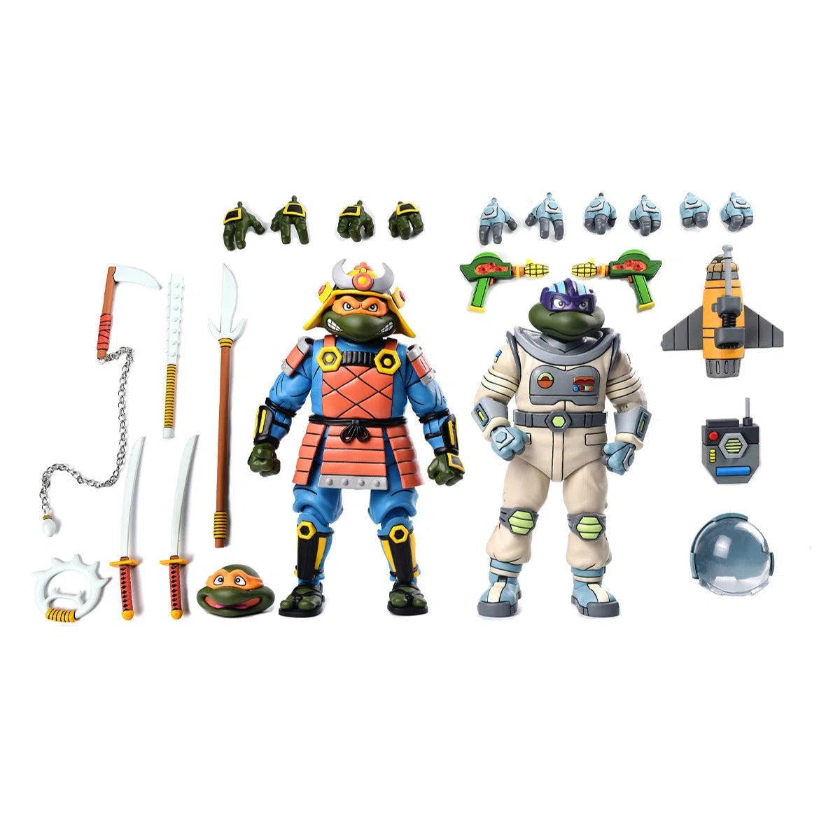 Teenage Mutant Ninja Turtles: Cartoon: Space Adventure & Samurai: 7 Inch Action Figures: 2 Pack Neca