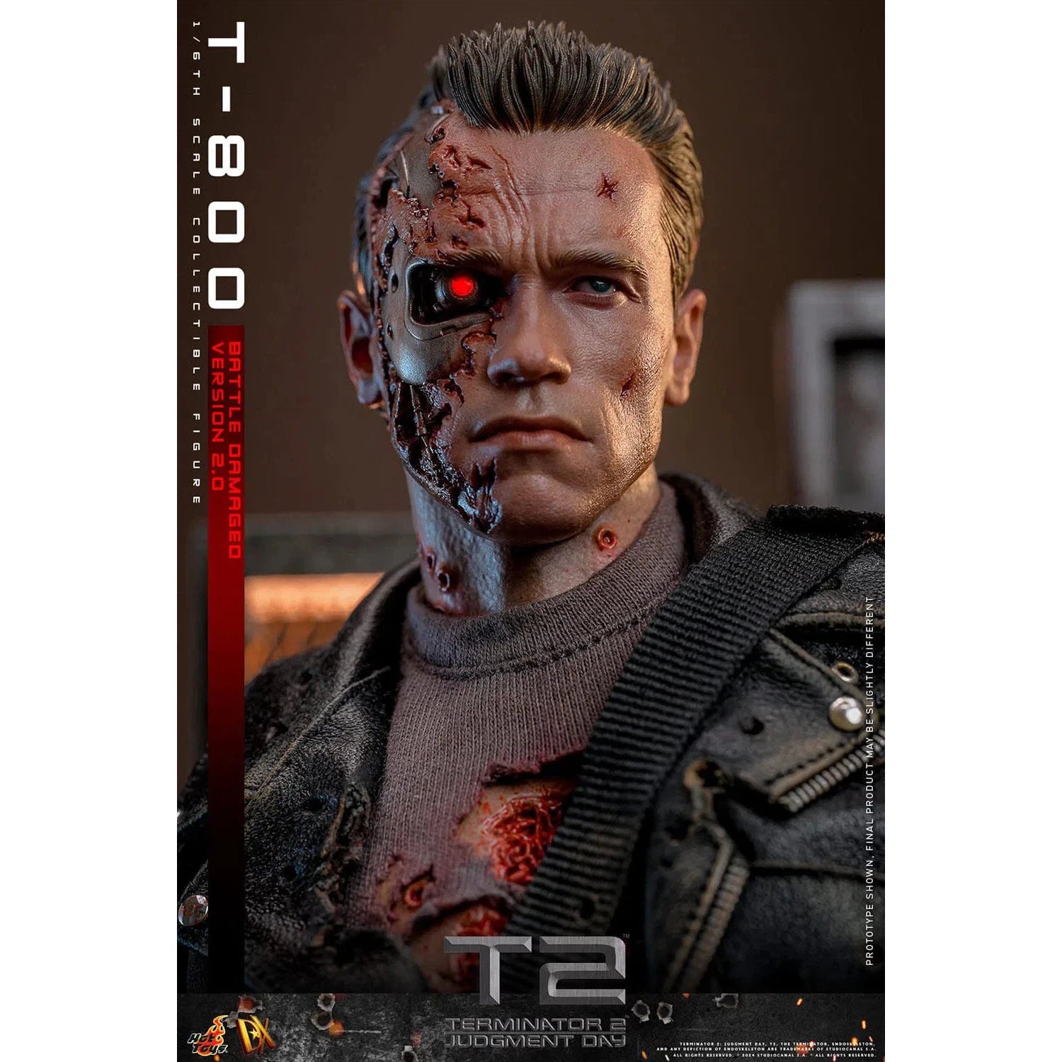 Terminator 2: T-800: Battle Damaged: Version 2.0: DX46 - Hot Toys Action Figure