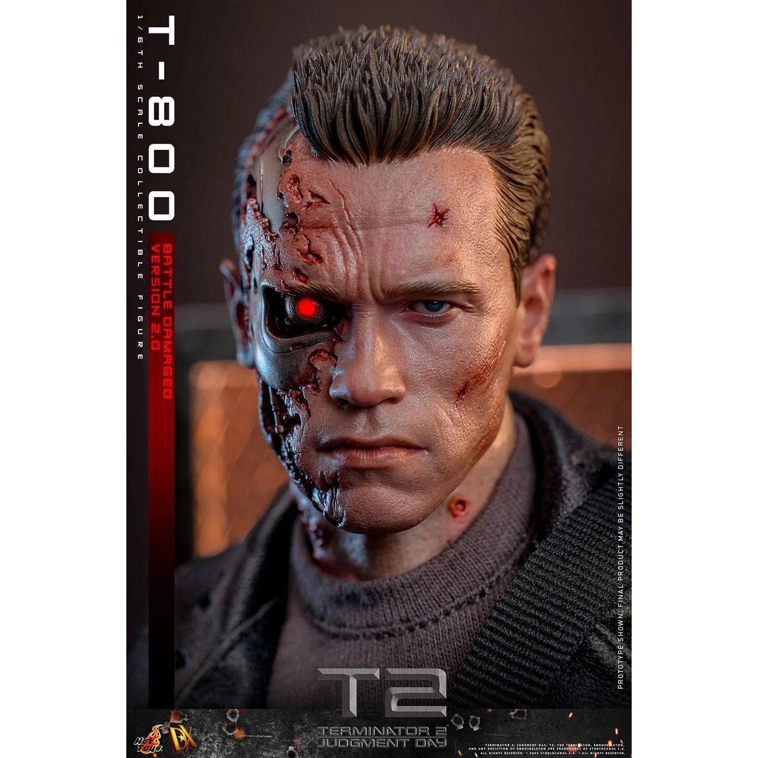 Terminator 2: T-800: Battle Damaged: Version 2.0: DX46 - Hot Toys Action Figure