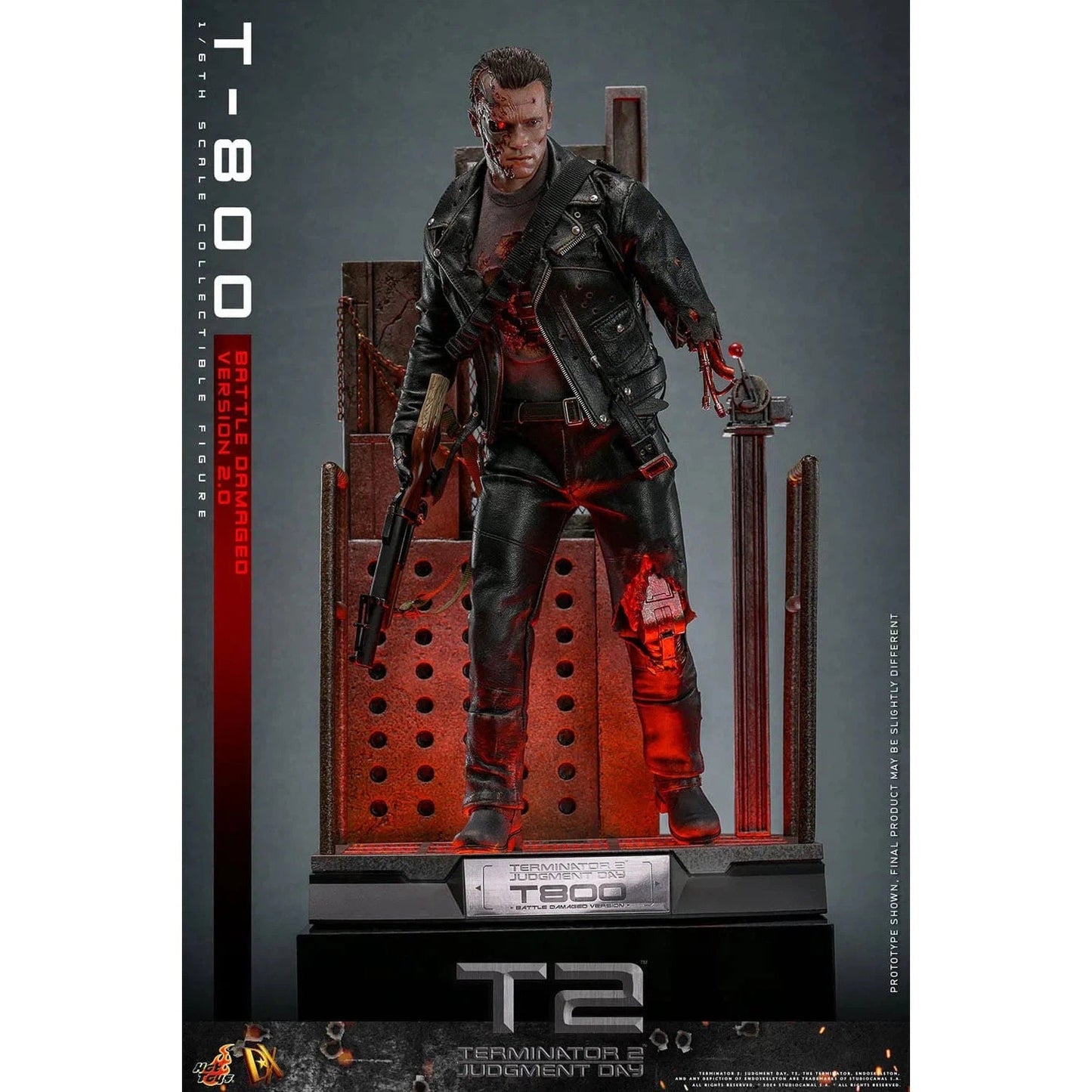 Terminator 2: T-800: Battle Damaged: Version 2.0: DX46 - Hot Toys Action Figure