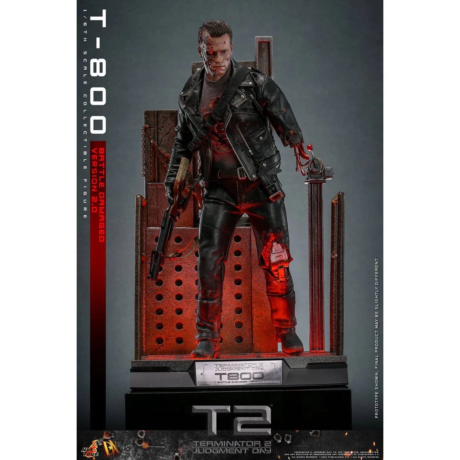 Terminator 2: T-800: Battle Damaged: Version 2.0: DX46 - Hot Toys Action Figure