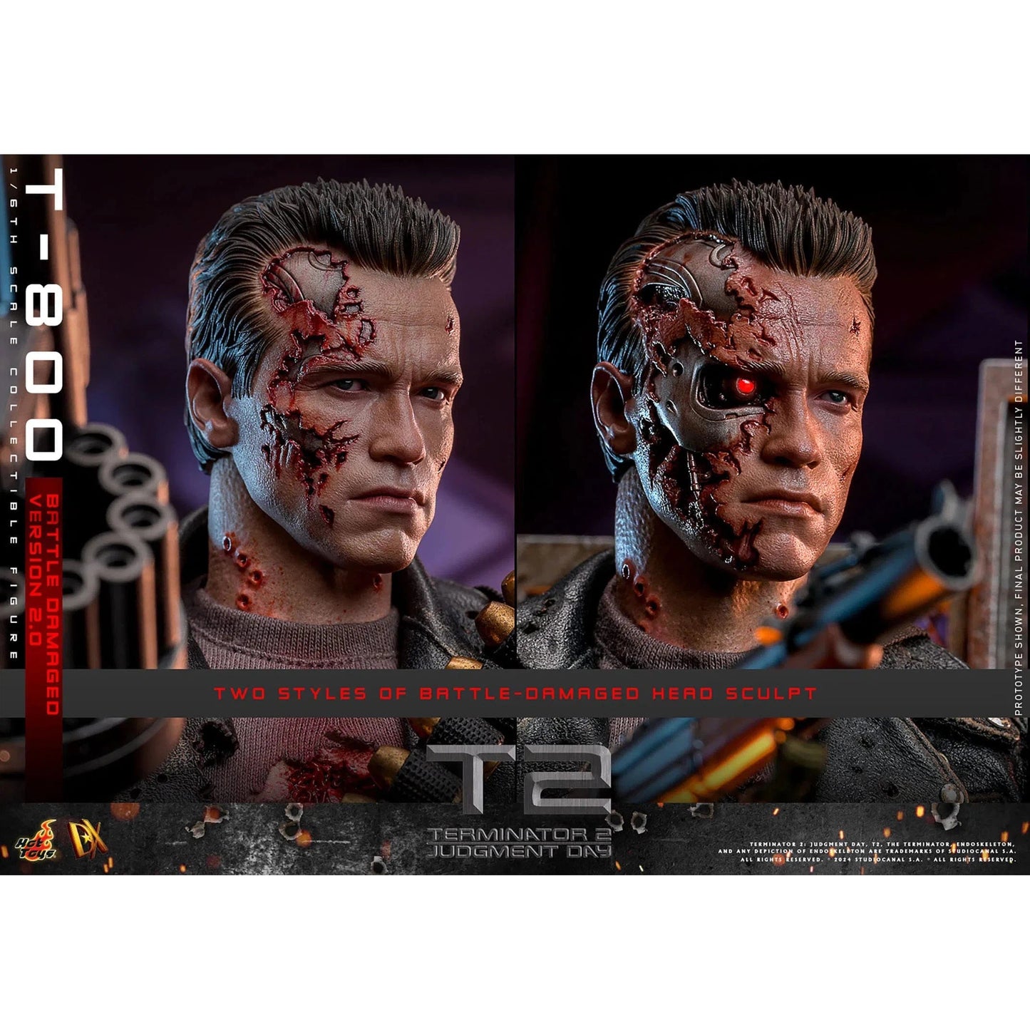 Terminator 2: T-800: Battle Damaged: Version 2.0: DX46 - Hot Toys Action Figure