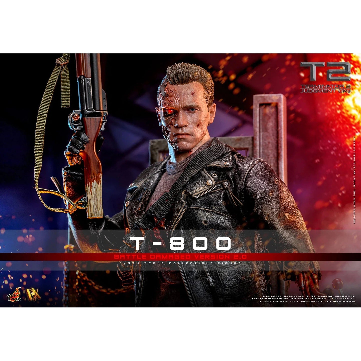 Terminator 2: T-800: Battle Damaged: Version 2.0: DX46 - Hot Toys Action Figure