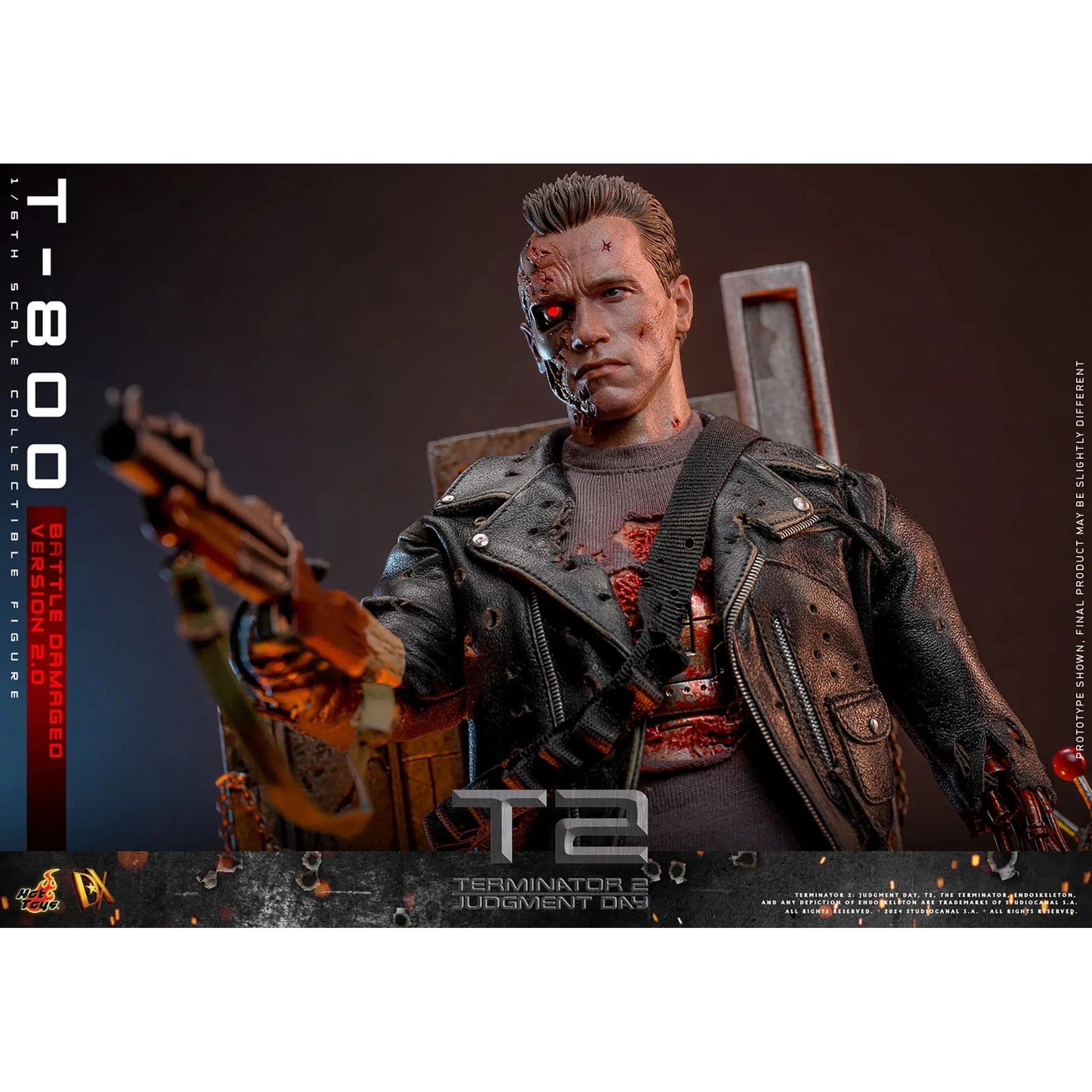 Terminator 2: T-800: Battle Damaged: Version 2.0: DX46 - Hot Toys Action Figure