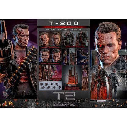 Terminator 2: T-800: Battle Damaged: Version 2.0: DX46 - Hot Toys Action Figure