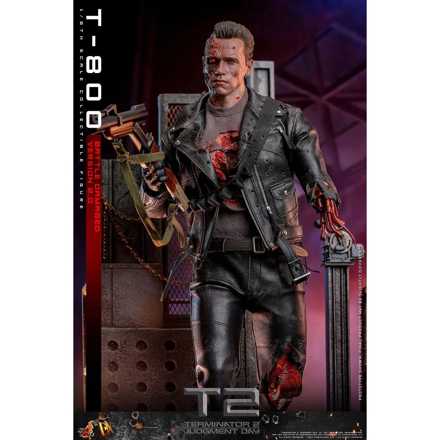 Terminator 2: T-800: Battle Damaged: Version 2.0: DX46 - Hot Toys Action Figure