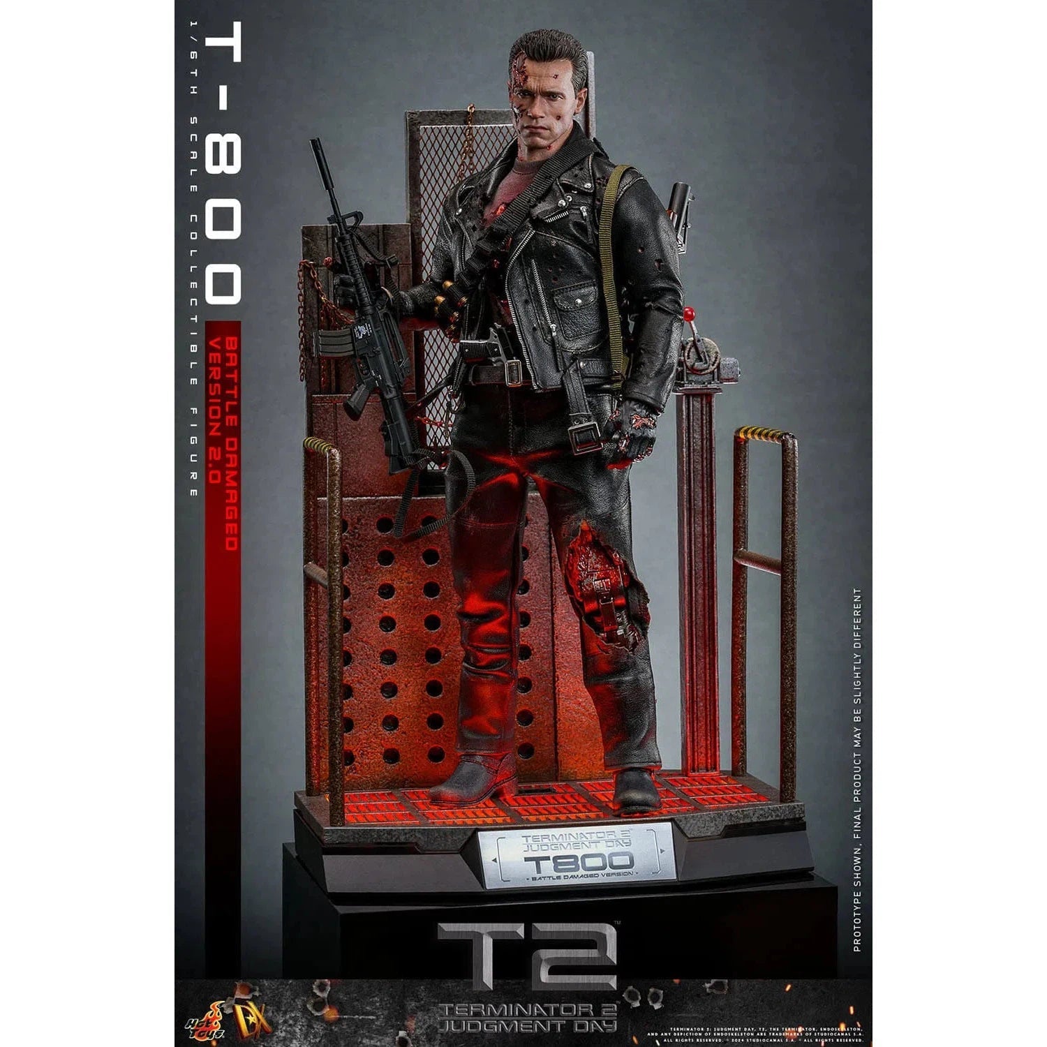 Terminator 2: T-800: Battle Damaged: Version 2.0: DX46 - Hot Toys Action Figure