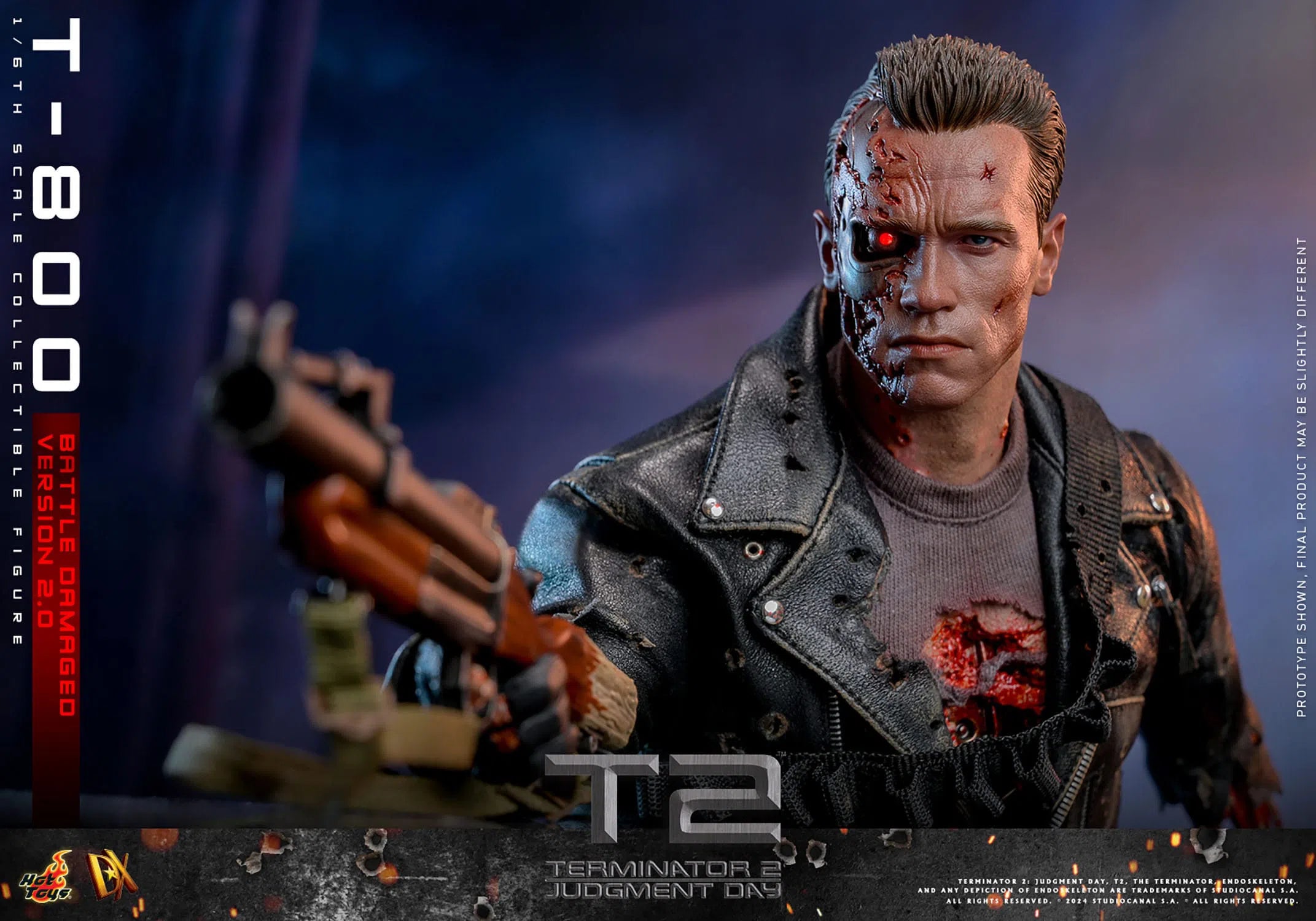 Terminator 2: T-800: Battle Damaged: Version 2.0: DX46: Hot Toys Hot Toys