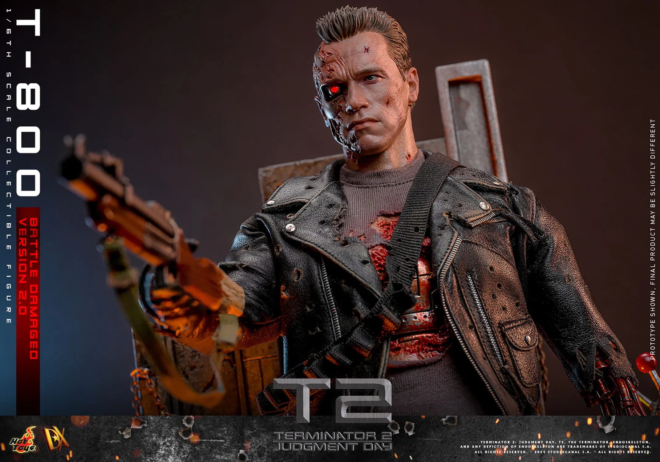 Terminator 2: T-800: Battle Damaged: Version 2.0: DX46: Hot Toys Hot Toys