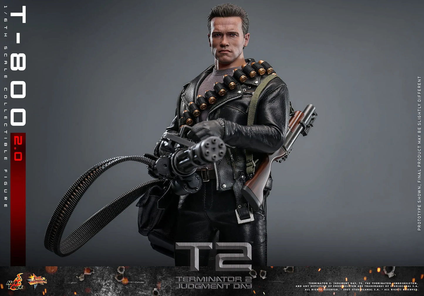 Terminator 2: T-800 Version 2.0: MMS795: 1/6th - Hot Toys Action Figures