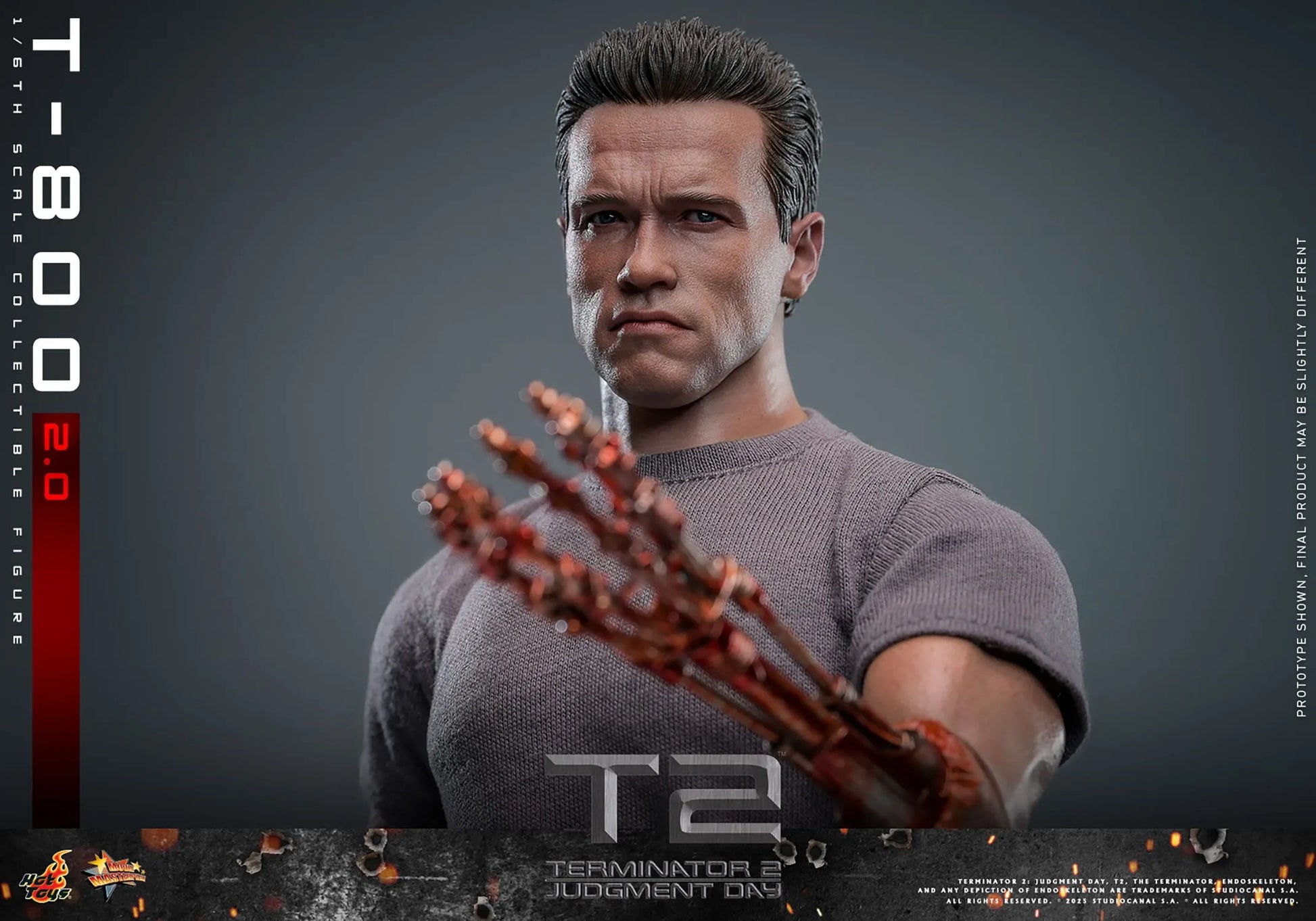 Terminator 2: T-800 Version 2.0: MMS795: 1/6th Scale Action Figure - Hot Toys Action Figure