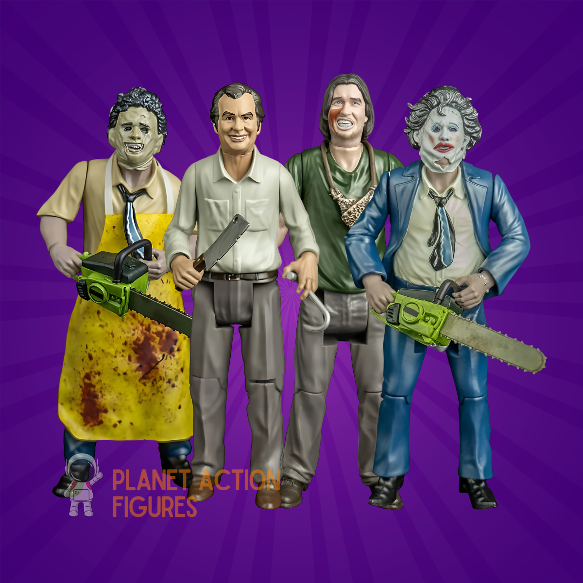 Texas Chainsaw Massacre (1974): Set Of 4: 5" Scale Action Figures