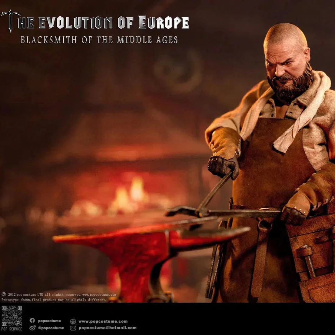 The Evolution of Europe: Blacksmith Of The Middle Ages: POP-EE02: Pop Costume: Sixth Scale Figure Pop Toys