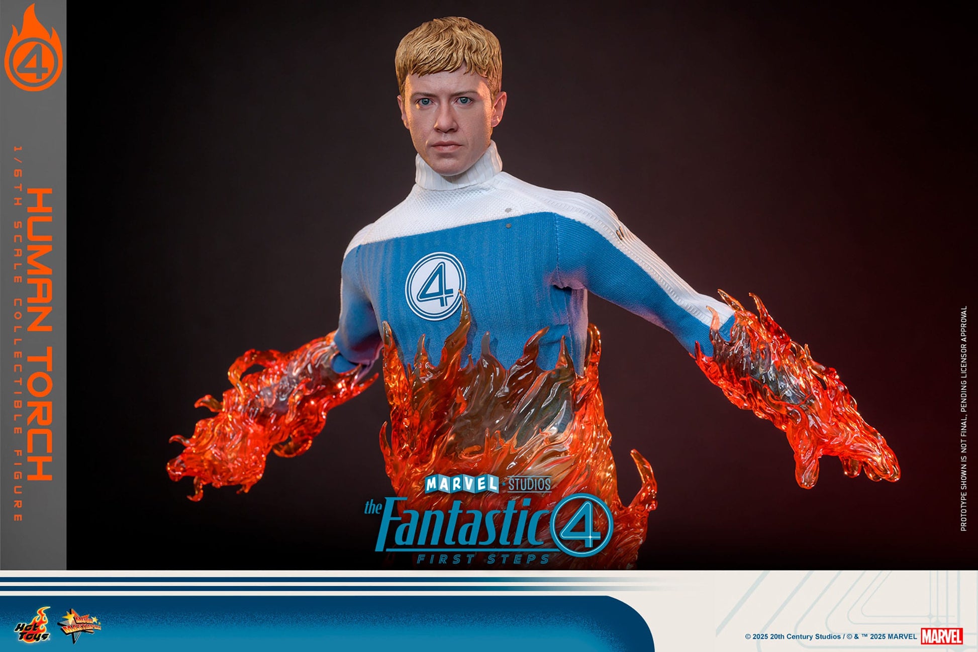 The Fantastic Four: First Steps: Johnny Storm "Human Torch": 1/6th - Hot Toys Action Figures