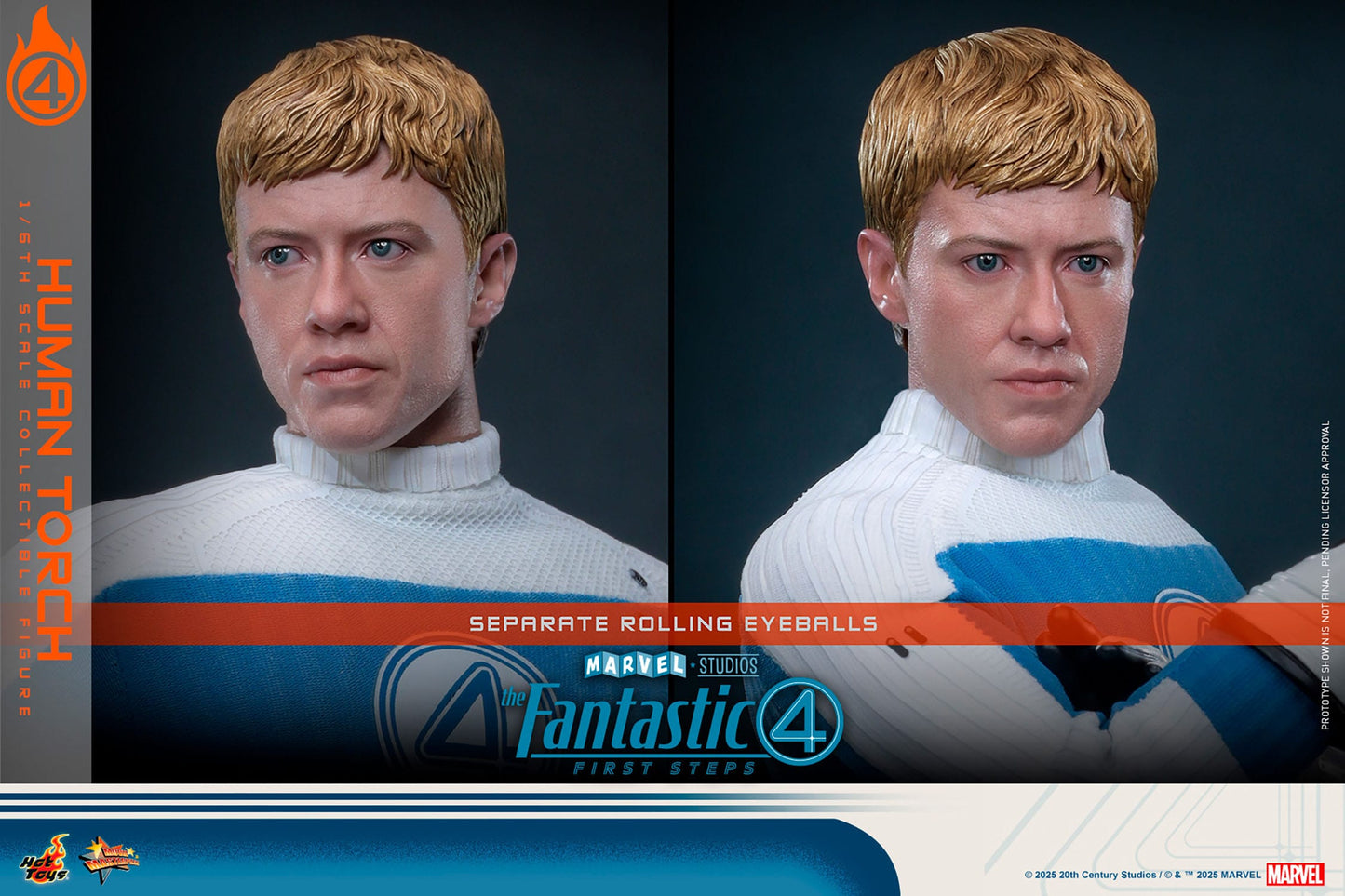 The Fantastic Four: First Steps: Johnny Storm "Human Torch": 1/6th - Hot Toys Action Figures