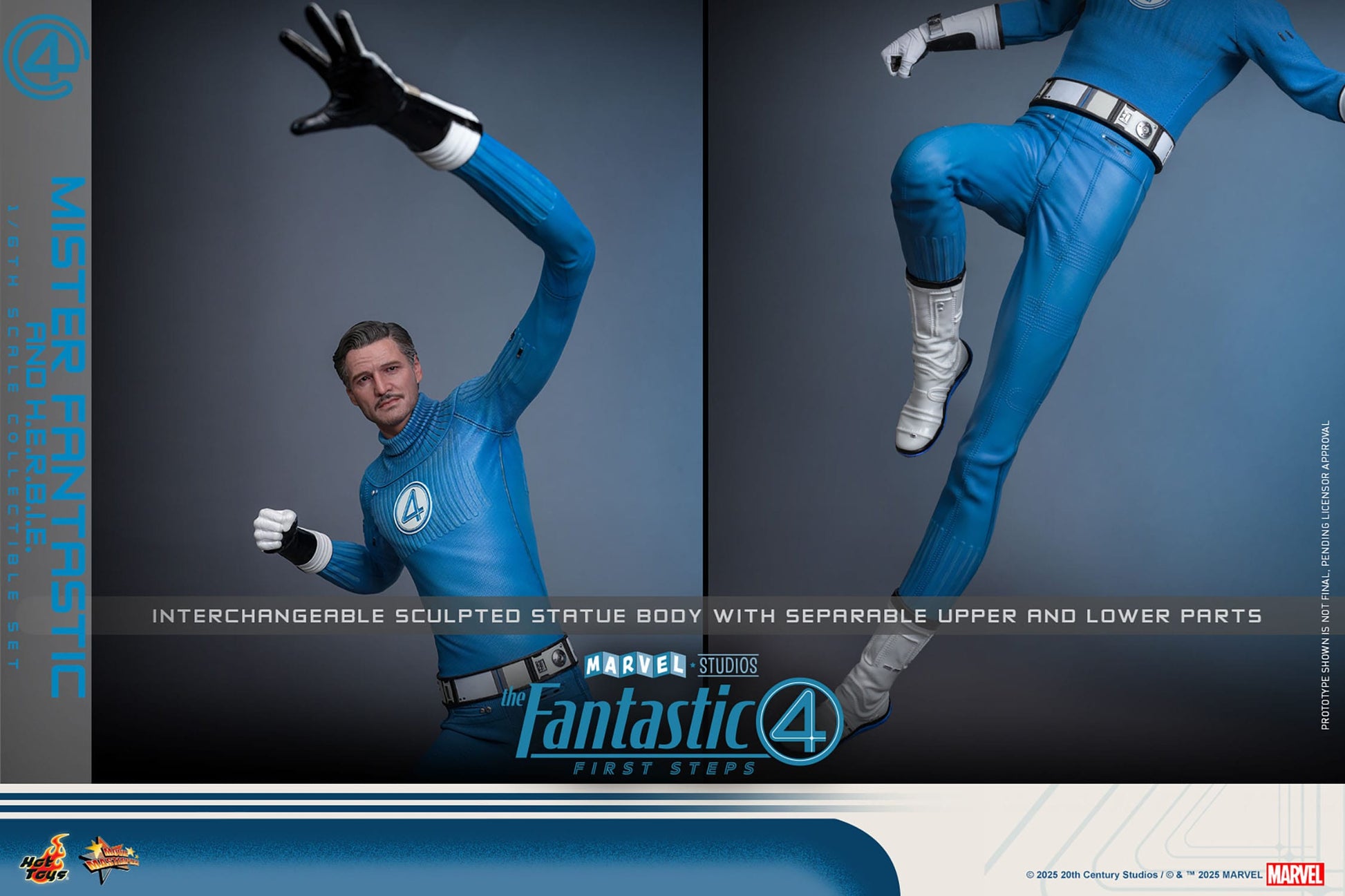 The Fantastic Four: First Steps: Mr Fantastic & H.E.R.B.I.E: 1/6th - Hot Toys Action Figures