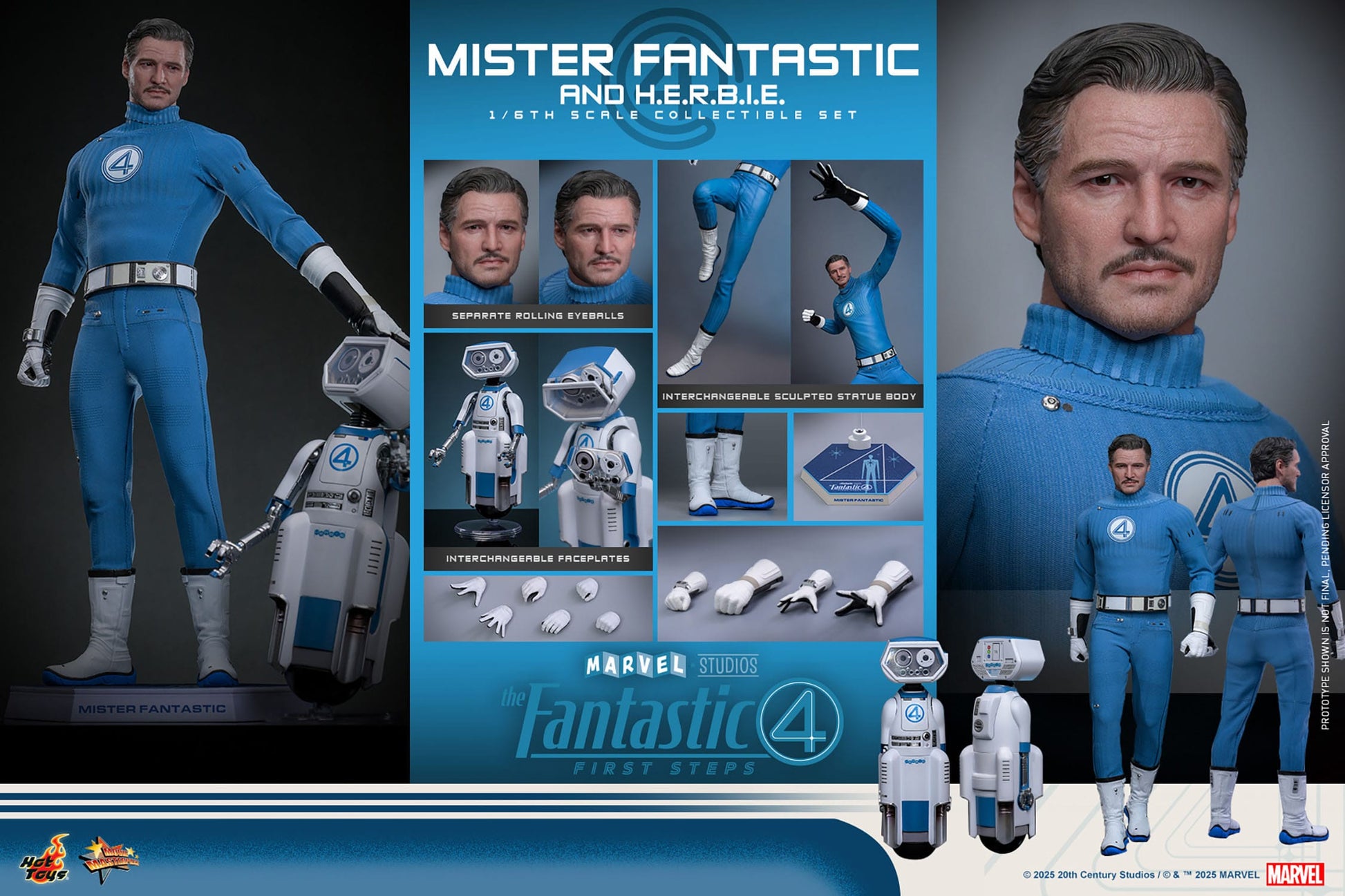 The Fantastic Four: First Steps: Mr Fantastic & H.E.R.B.I.E: 1/6th Scale Action Figure: Hot Toys by Hot Toys – Action Figure, [scale], UK stockist Planet Action Figures
