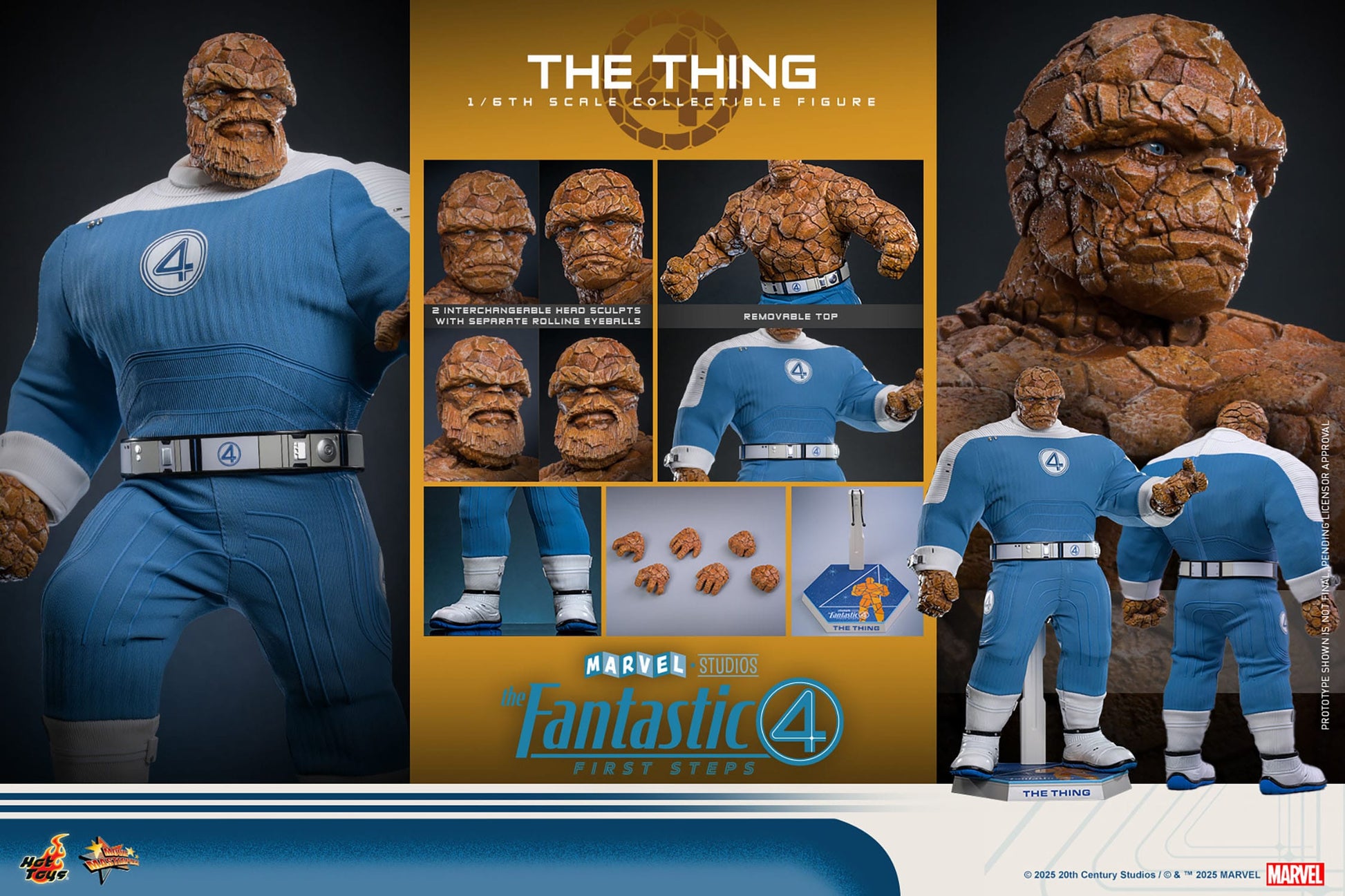The Fantastic Four: First Steps: The Thing: 1/6th - Hot Toys Action Figures
