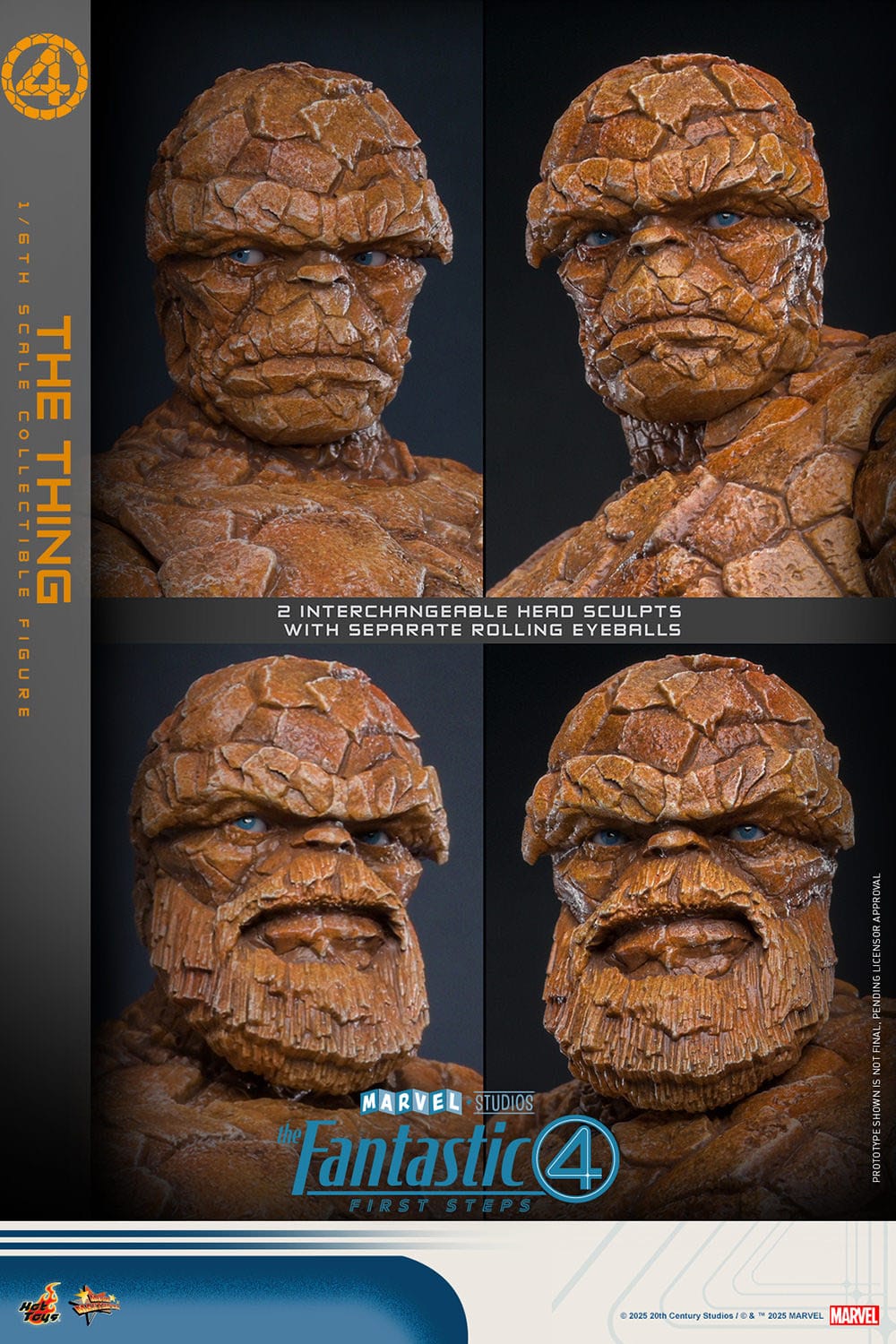 The Fantastic Four: First Steps: The Thing: 1/6th - Hot Toys Action Figures