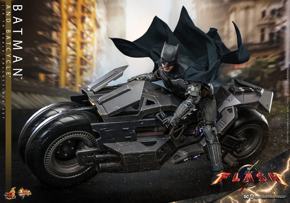 The Flash Movie Masterpiece Action Figure wih Vehicle 1/6 Batman & Batcycle Set 30 cm - Hot Toys Action Figures