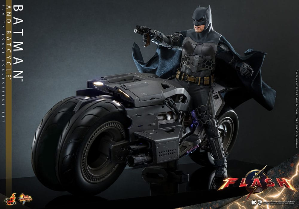 The Flash Movie Masterpiece Action Figure wih Vehicle 1/6 Batman & Batcycle Set 30 cm - Hot Toys Action Figures