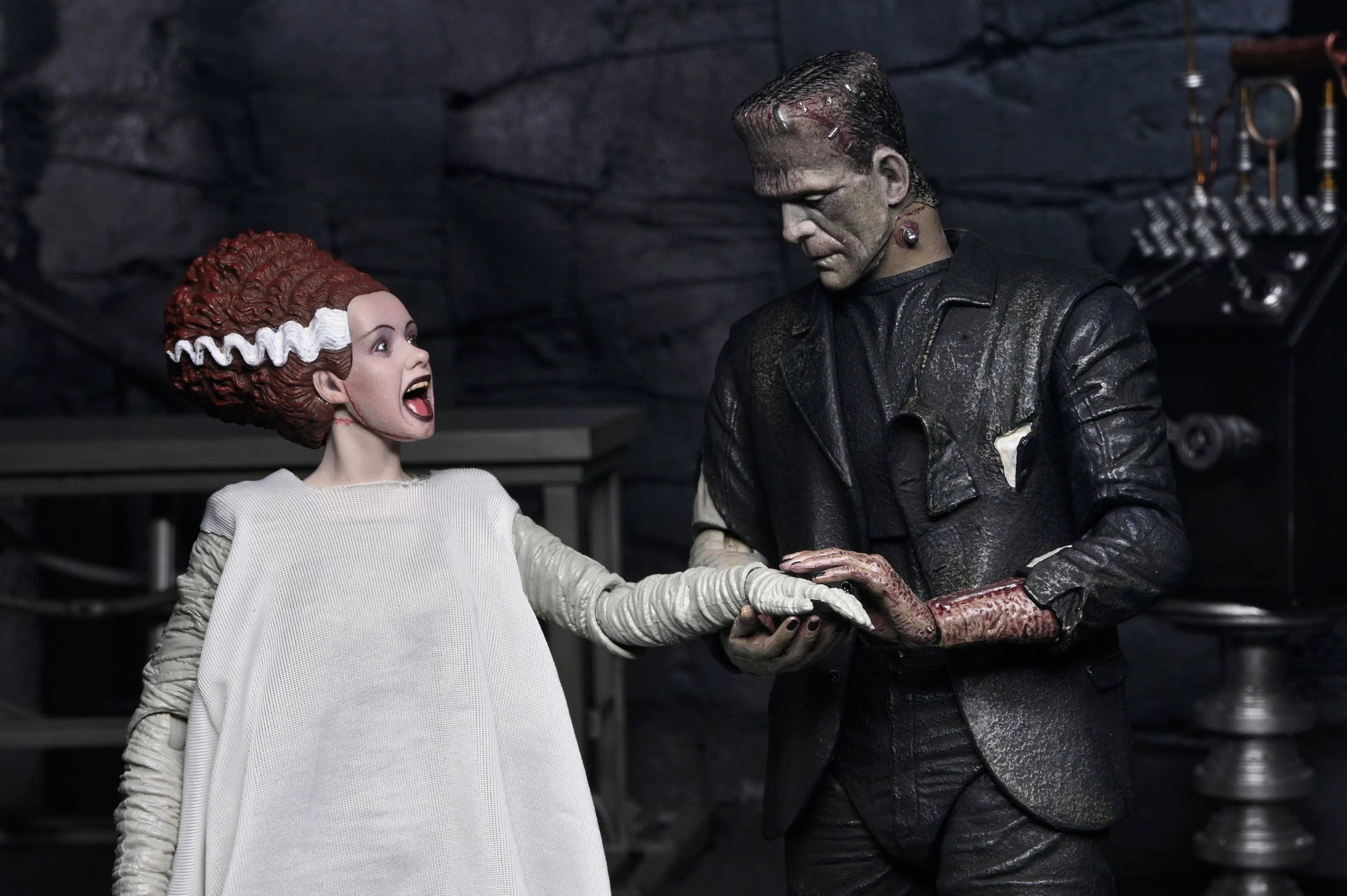 Universal Monsters: Bride Of Frankenstein & His Mate (Colour Version): 7" Action Figure 2 Pack - Neca Action Figure