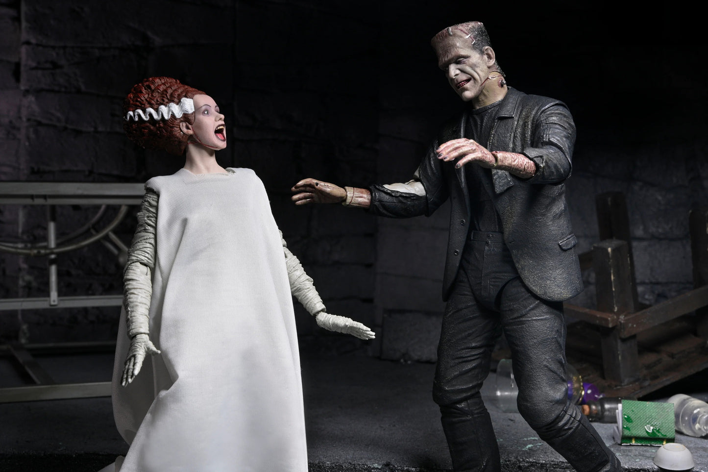 Universal Monsters: Bride Of Frankenstein & His Mate (Colour Version): 7" Action Figure 2 Pack - Neca Action Figure