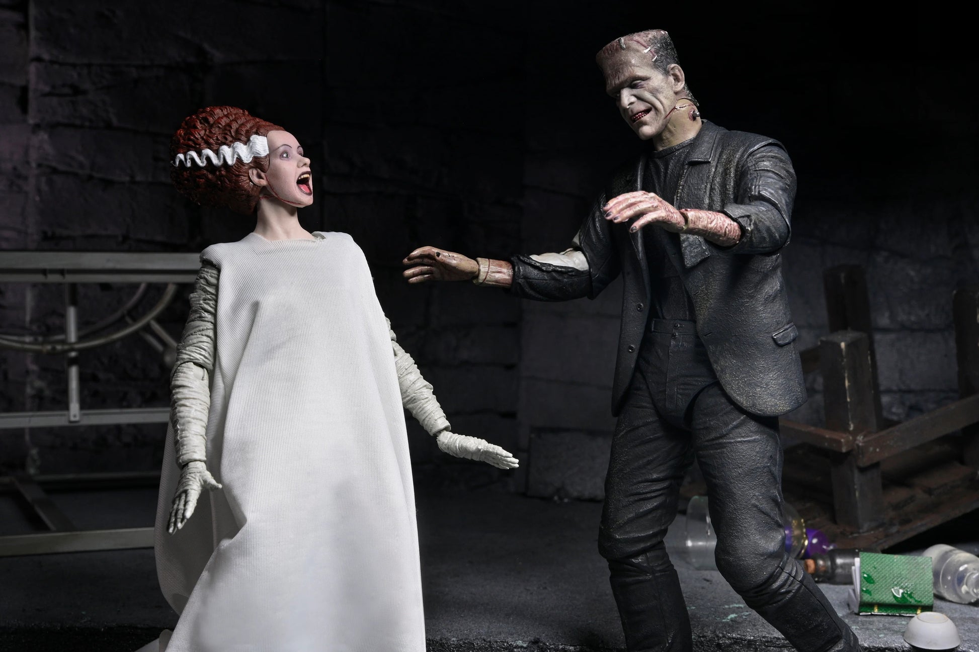 Universal Monsters: Bride Of Frankenstein & His Mate (Colour Version): 7" Action Figure 2 Pack - Neca Action Figure