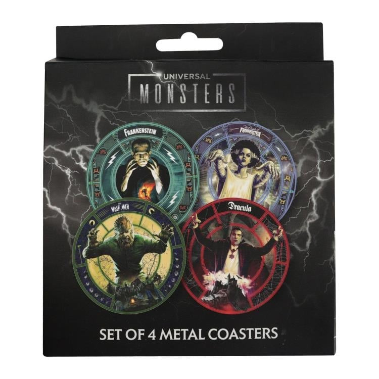 Universal Monsters Set of 4 Metal Printed Coasters - FaNaTtiK Coasters
