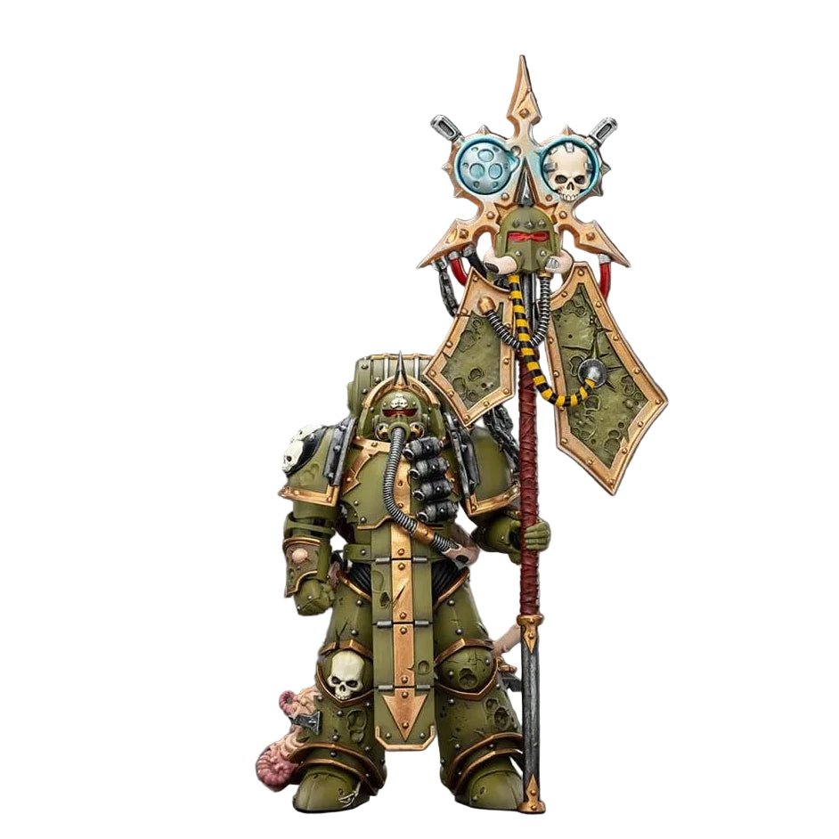 Warhammer 40,000 Action Figure Death Guard Plague Marine Icon bearer with Boltgun and Plague knife 12 cm - Joy Toy Action figures
