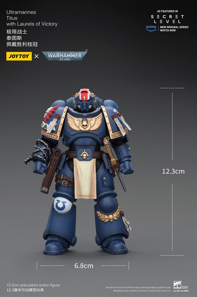 Warhammer 40,000 Action Figure Ultramarines Titus with Laurels of Victory 13 cm - Joy Toy Action figures