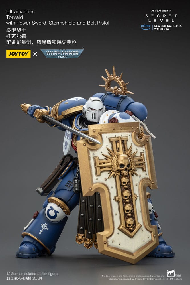 Warhammer 40,000 Action Figure Ultramarines Torvald with Power Sword, Stormshield and Bolt Pistol 13 cm - Joy Toy Action figures