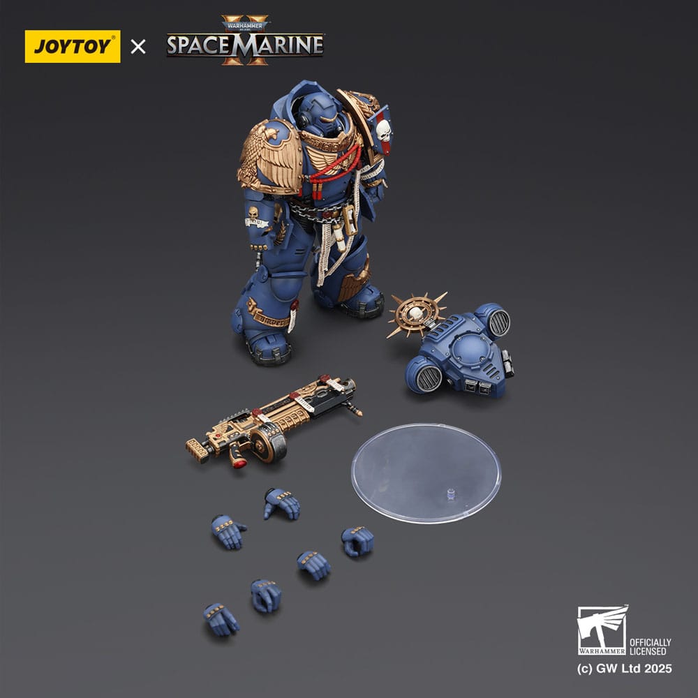 Warhammer 40,000: Space Marine 2 Action Figure Ultramarines Heavy Relic Primus Armor with Heavy Relic Bolt Rifle - Joy Toy Action Figures