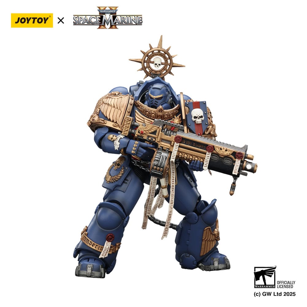 Warhammer 40,000: Space Marine 2 Action Figure Ultramarines Heavy Relic Primus Armor with Heavy Relic Bolt Rifle - Joy Toy Action Figures
