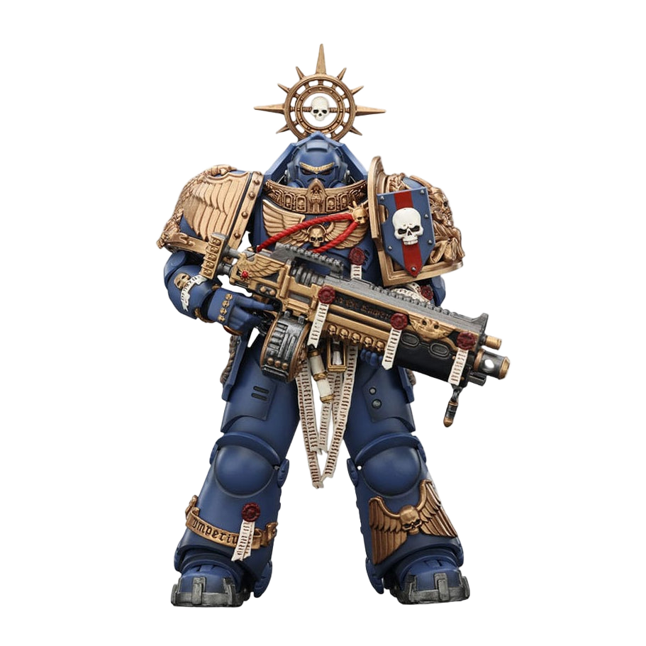 Warhammer 40,000: Space Marine 2 Action Figure Ultramarines Heavy Relic Primus Armor with Heavy Relic Bolt Rifle - Joy Toy Action Figures