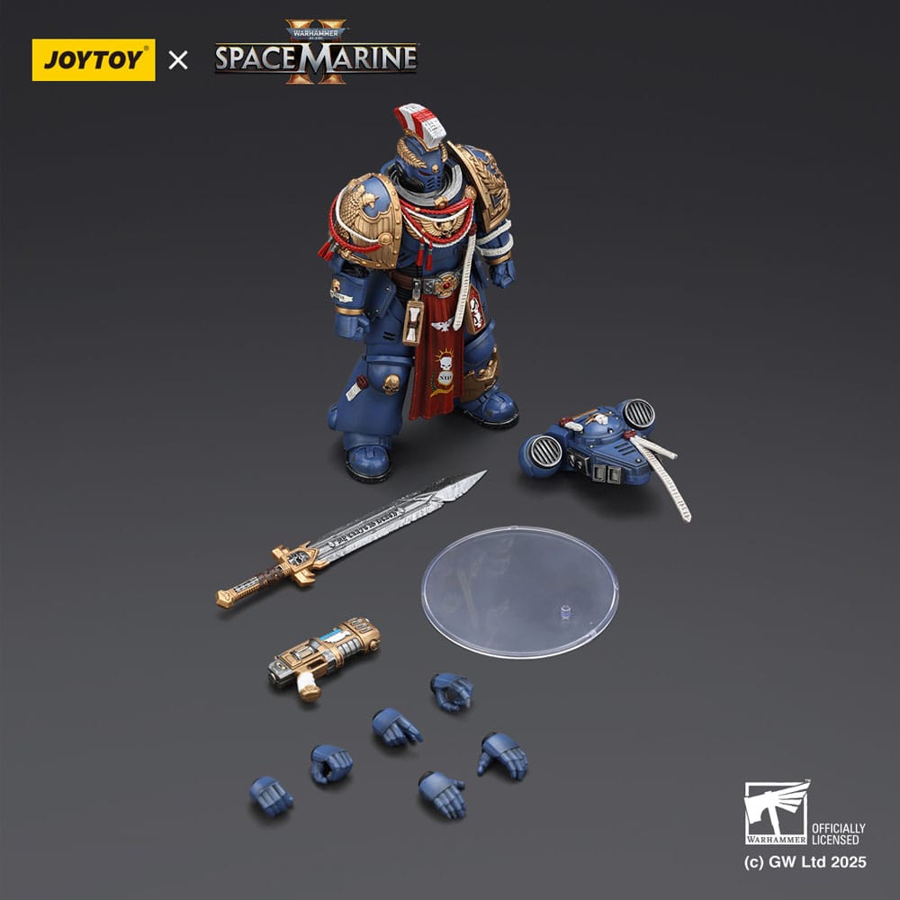 Warhammer 40,000: Space Marine 2 Action Figure Ultramarines Relic Primus Armour with Plasma Pistol and Combat Blade - Joy Toy Action Figures